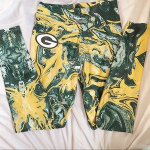 🤍 Marble Green Bay Packer Leggings Size XL🤍